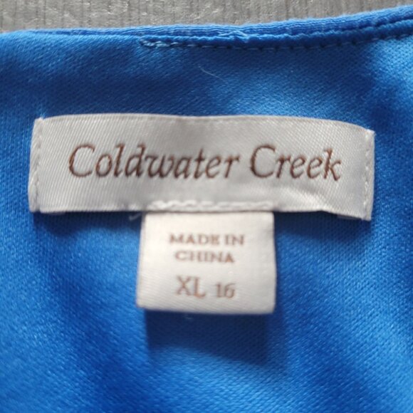 Coldwater Creek Blue Sleeveless Top With Sequin Detail Womens XL 16 Rayon/Polyes - Picture 3 of 10